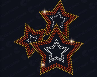 Stars Rhinestone Template Svg File For Cricut Svg For Shirt Rhinestone ss10 Svg Rhinestone File For Cricut Hotfix Rhinestone Template Dxf