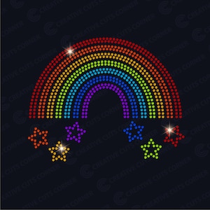 Archivo SVG de plantilla de diamantes de imitación para Cricut Archivo SVG de calcomanía de diamantes de imitación Plantilla de diamantes de imitación de fijación en caliente con diseño de corte de diamantes de imitación arcoíris ss10
