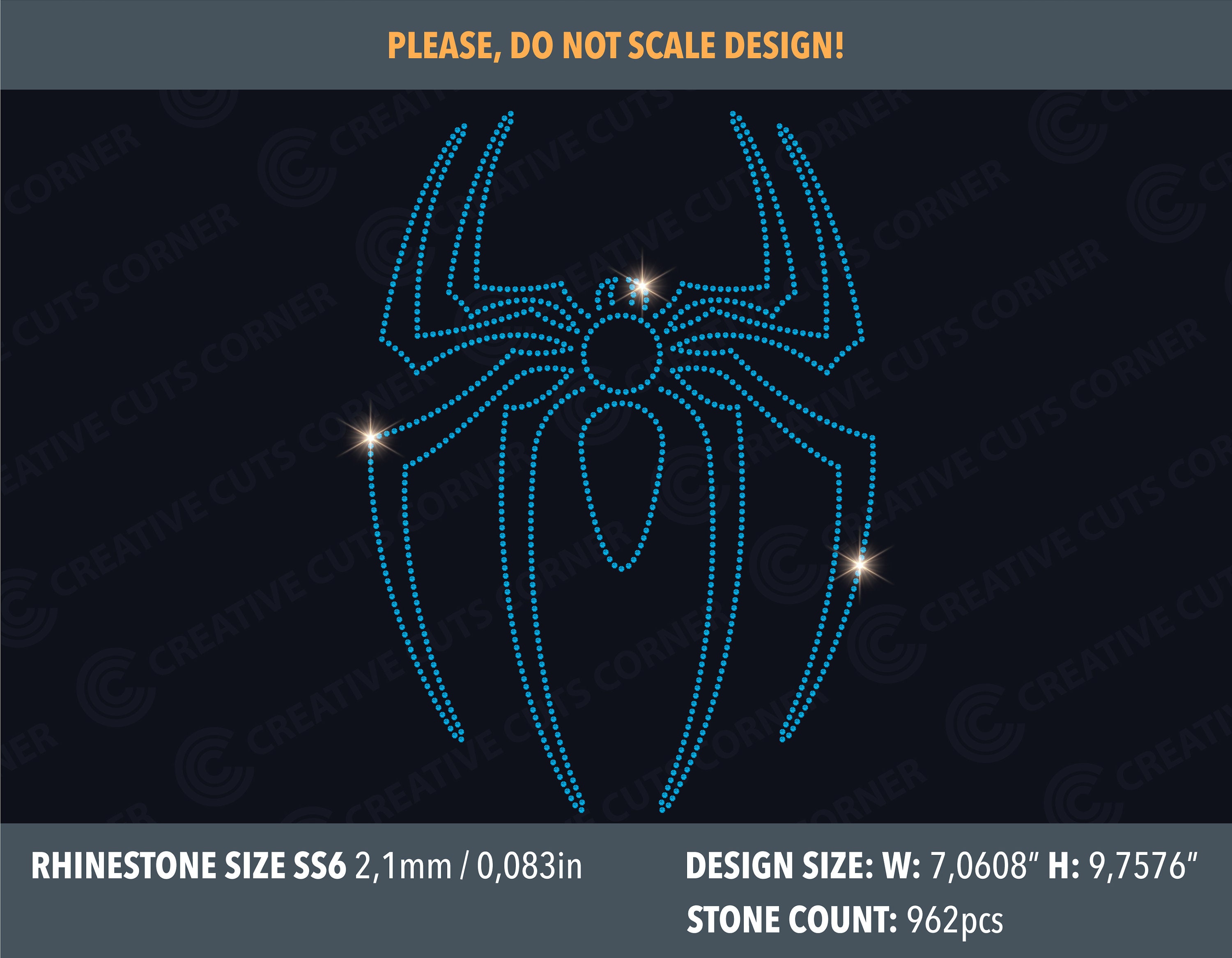 Spider Rhinestone Design Rhinestone Spider Svg Rhinestone Template Svg File Hotfix Rhinestone ...