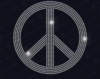Peace sign rhinestone design svg file rhinestone ss10 File For Cricut rhinestone template cricut svg rhinestone svg for shirt hot rhinestone