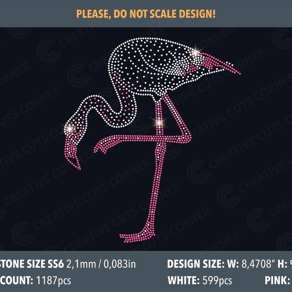 Flamingo Rhinestone Template Svg File For Cricut Design Rhinestone Template ss6 Cricut Svg Rhinestone Shirt For Women Rhinestone Transfer Sv