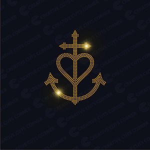 Rhinestone Template ss6 Christian Faith Anchor Design Rhinestone Svg File For Cricut Rhinestone Design Instant Download Rhinestone Applique