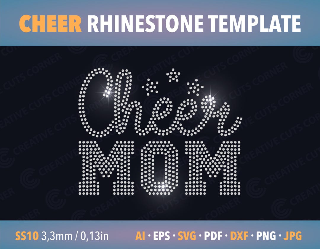 Cheer Mom Rhinestone Template SS10 (digital Download) SVG Cheerleader ...