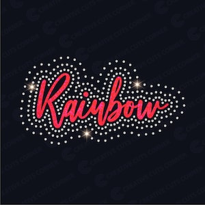Rainbow Rhinestone Template ss10 Svg Digital File Rhinestone Sign Rhinestone vinyl Template File For Cricut Svg Download Rhinestone Decal