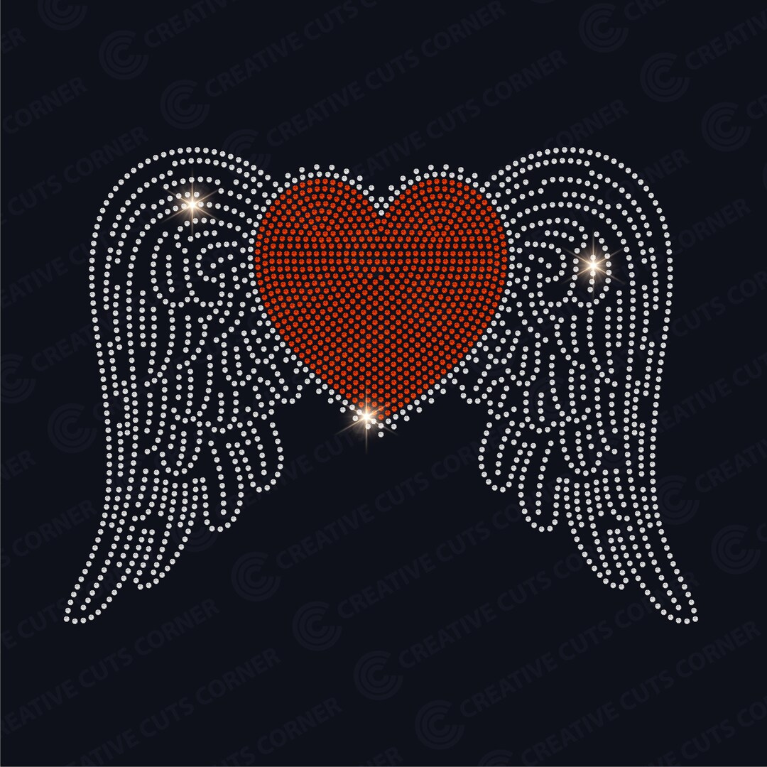 Heart Vector Rhinestone Rhinestone Template Heart Svg File for Cricut Design Rhinestone ...