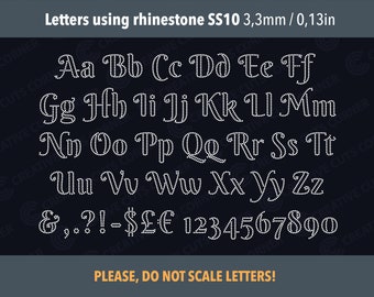 ss10 Rhinestone font svg for instant download svg rhinestone file for cricut rhinestone ss10 template design letters