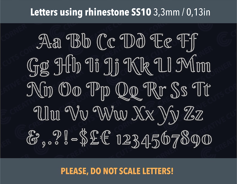 Rhinestone Font Svg for Cricut Instant Download Svg Rhinestone File for ...