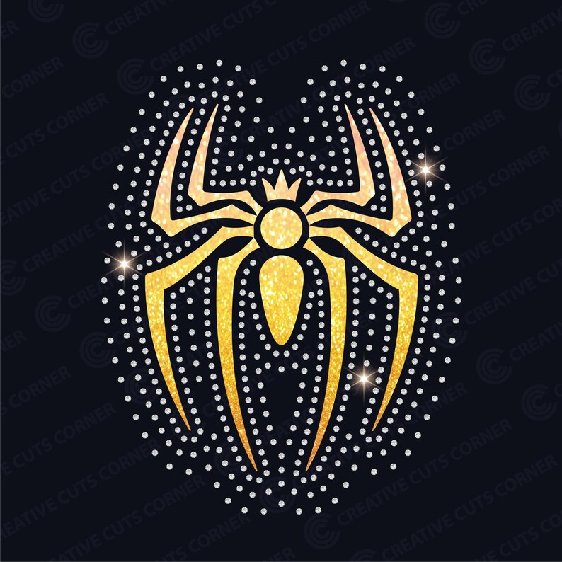 Spider Rhinestone Design Spider Vinyl Rhinestone Template Svg File for Cricut Design Rhinestone ...