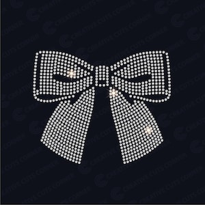 Modello di papillon con strass Svg File Svg Modello di strass Hotfix Design Svg per T-shirt File di taglio Svg Strass Ss10 Cricut