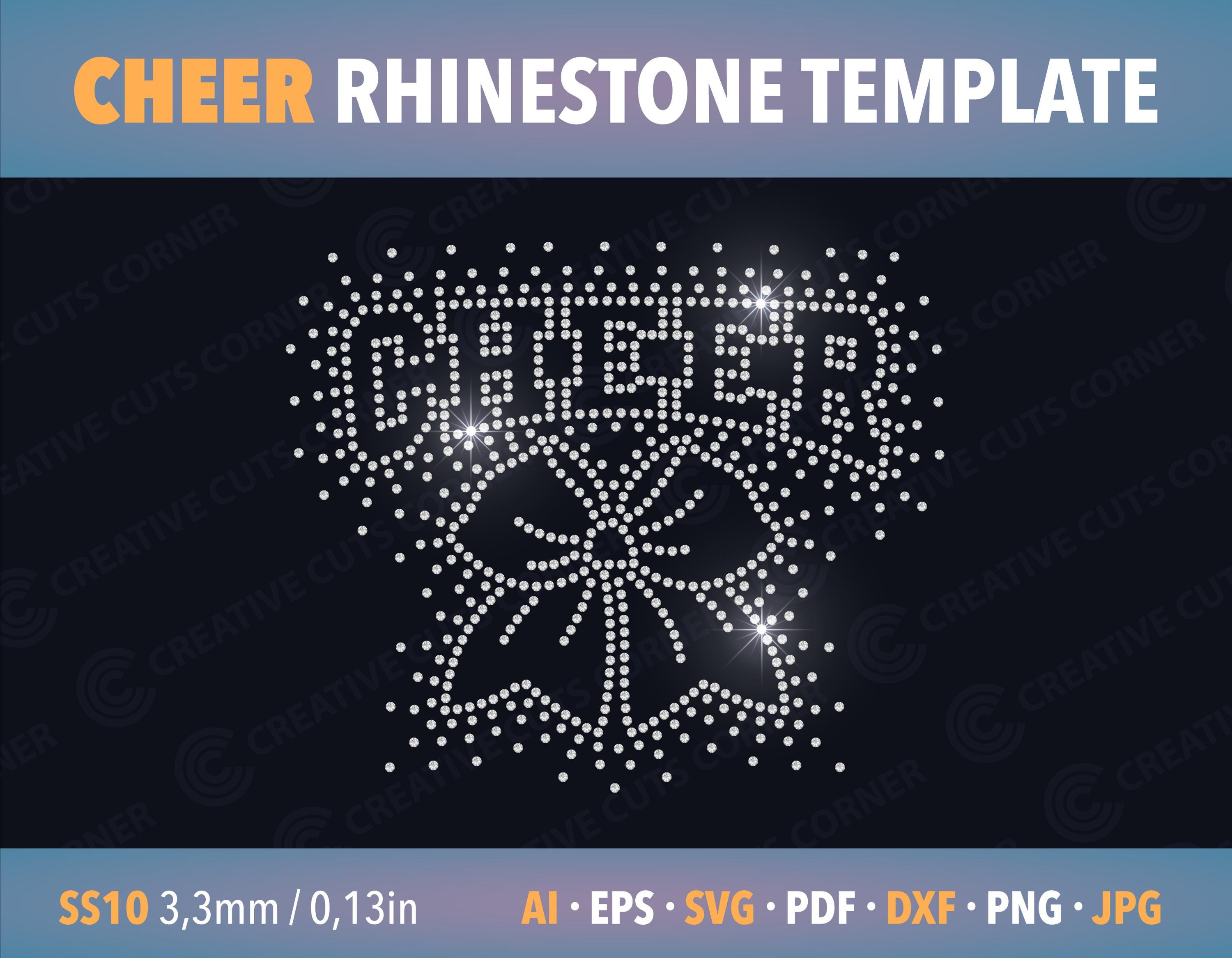 Cheerleader Rhinestone Template Cheer College Sport Silhouette Cricut ...