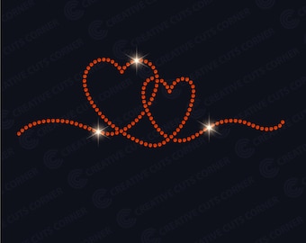Plantilla de diamantes de imitación Corazones ss10 Cricut Design Archivo SVG de diamantes de imitación para Cricut Diseño de diamantes de imitación Descarga instantánea Aplique de diamantes de imitación SVG para cortar