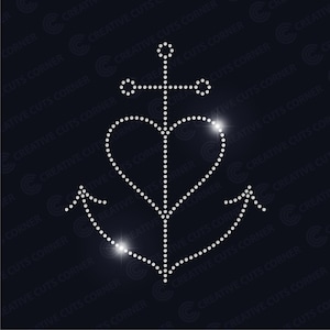 Rhinestone Template ss10 Christian Faith Anchor Design Rhinestone Svg File For Cricut Rhinestone Design Instant Download Rhinestone