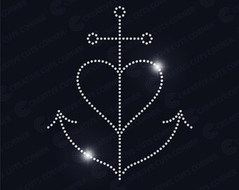 Rhinestone Template ss10 Christian Faith Anchor Design Rhinestone Svg File For Cricut Rhinestone Design Instant Download Rhinestone