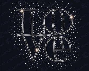 Love word rhinestone template for cricut instant download svg rhinestone file for cricut rhinestone ss6 tshirt template design