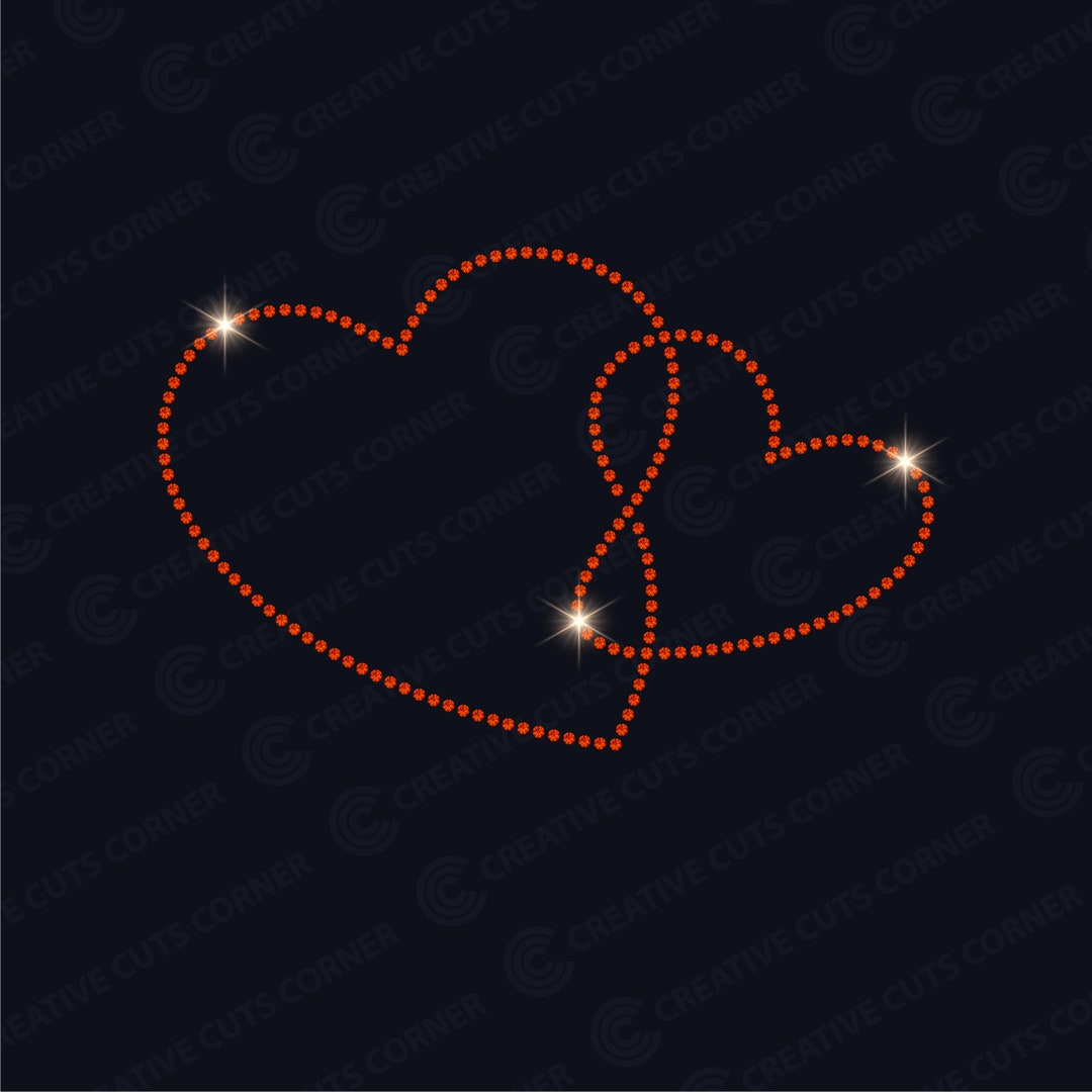 Hearts Rhinestone Template Svg Files for Cricut Hotfix Rhinestone Shirt ...