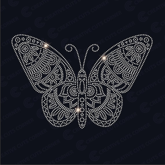Rhinestone Template Svg File Cricut Butterfly Rhinestone Decal Design for T-shirt Svg Hotfix Rhinestone Template Cricut Svg Rhinestone