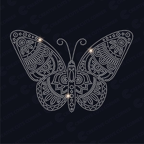 Rhinestone Template Svg File Cricut Butterfly Rhinestone Decal Design for T-shirt Svg Hotfix Rhinestone Template Cricut Svg Rhinestone