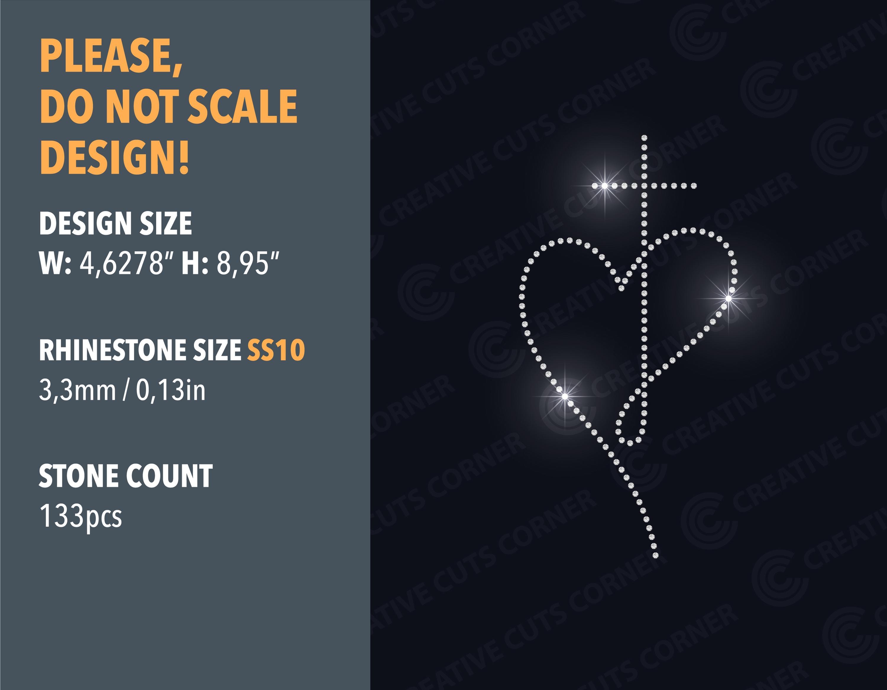 Cross Rhinestone Template Ss10 Svg Digital File Rhinestone Sign ...
