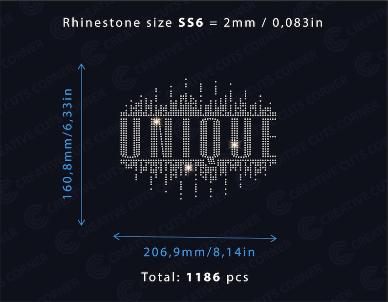 Unique Rhinestone Template for Cricut Instant Download Svg Rhinestone ...