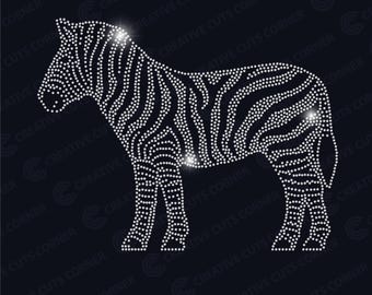 Plantilla de diamantes de imitación de cebra para Cricut, descarga instantánea, archivo svg de diamantes de imitación para Cricut, plantilla de camiseta de diamantes de imitación SS6, diseño de camiseta