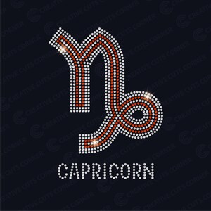 Strass-sjabloon Svg-bestand voor Cricut Cut-bestand Strass Steenbok Ss10 digitaal bestand Strass Svg-ontwerp voor T-shirt Svg Zodiac Svg Dxf