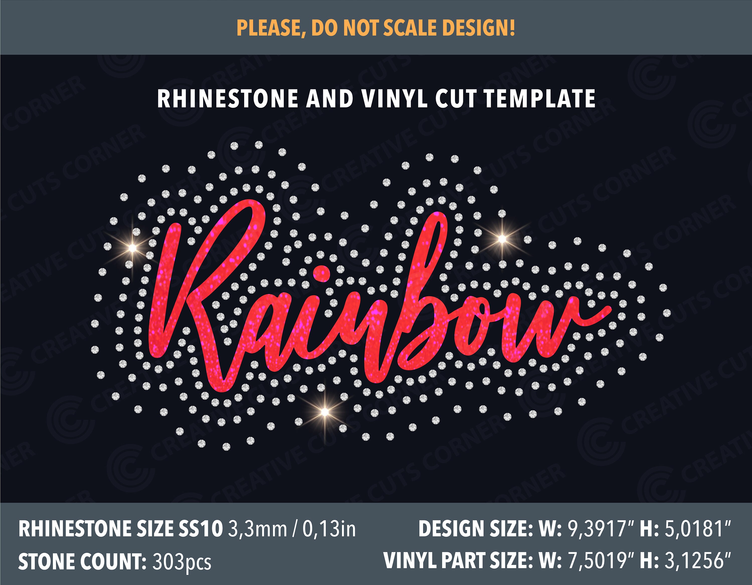 Communication Sign Rinstone Rainbow Rhinestone Template Ss10 Svg Digital File Rhinestone Sign ...
