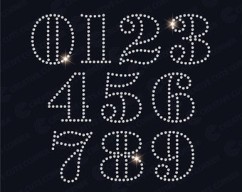 Número de diamantes de imitación ss10 Archivo digital SVG Letrero de diamantes de imitación Plantilla de camiseta de diamantes de imitación Archivo para Cricut Descarga SVG Calcomanía de diamantes de imitación