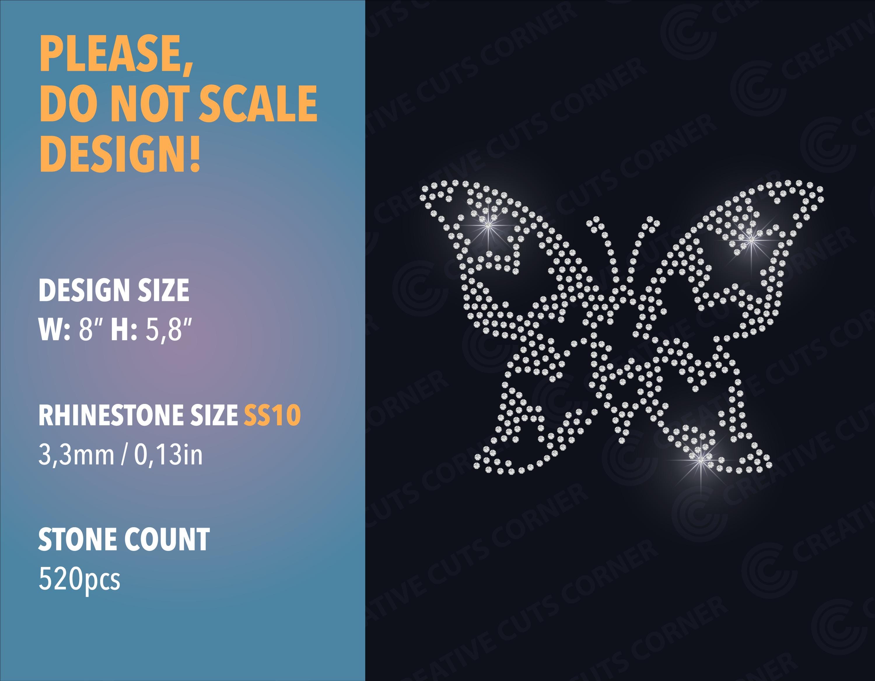 Rhinestone Template Svg File for Cricut With Butterfly Rhinestone Decal ...