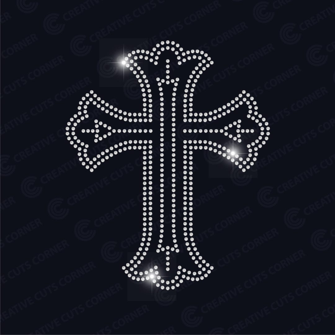 Rhinestone Cross Svg File Rhinestone Christianity Ss10 File for Cricut ...