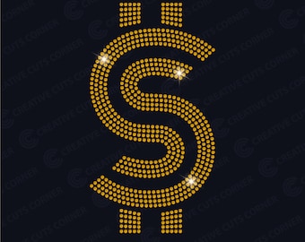 Modello di strass per dollaro in formato SVG con design Hotfix e modello di strass per Cricut Design con strass per maglietta da donna File di taglio per modello di strass Cricut svg