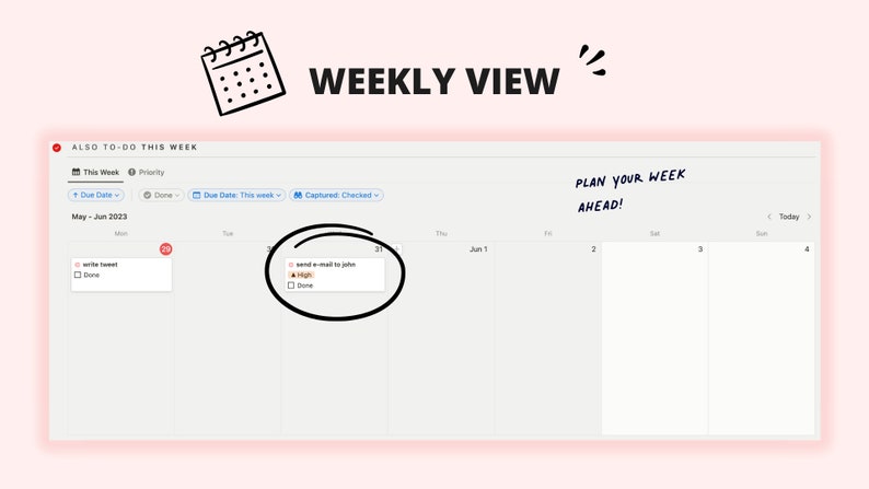 Notion Template Task Manager | Productivity Manager, Weekly Planner for ...