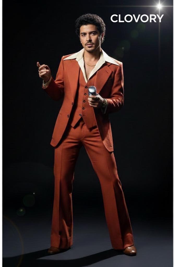 I LOVE FANCY DRESS Camisa De Disco Roja De Manga Larga – Estilo Años 70, Tallas S A XXL, Ideal Para Fiestas Temáticas