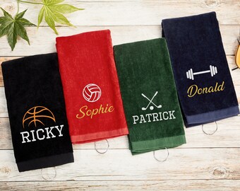 Personalized Sports Sweat Towel,Monogrammed Gym Towel,Hand Towel Gifts,Sports Towel with Name,Sports Gifts for Him&Her,Team Coach Gifts