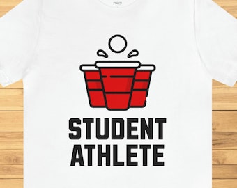Camiseta de manga corta para estudiantes atletas de Beer Pong