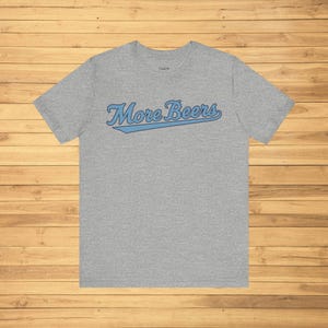Camiseta con el logo de béisbol de More Beers Chapel Hill / Fuente vintage de Carolina del Norte imagen 2