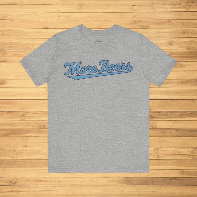 Camiseta con el logo de béisbol de More Beers Chapel Hill / Fuente vintage de Carolina del Norte imagen 2