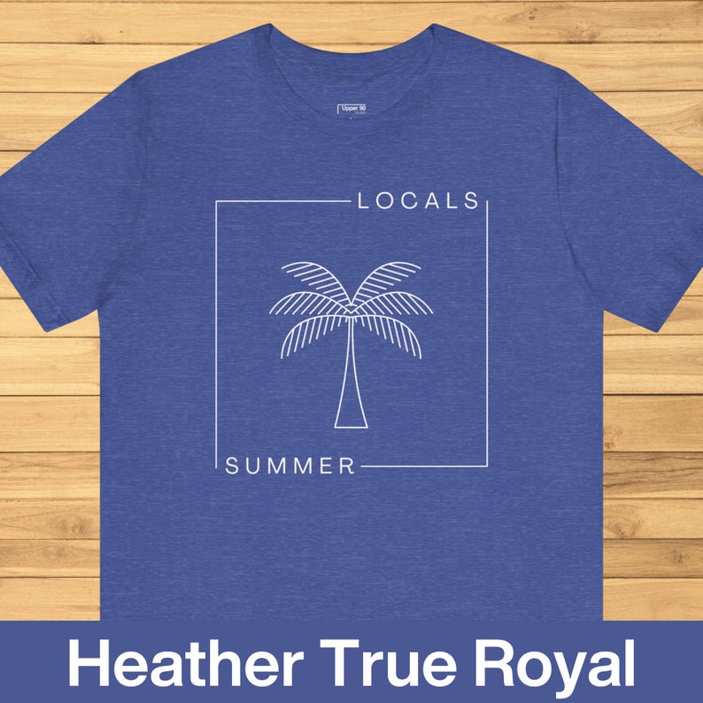 Locals Summer Palm Tree Tee: Beach Town Unisex T-Shirt image 2