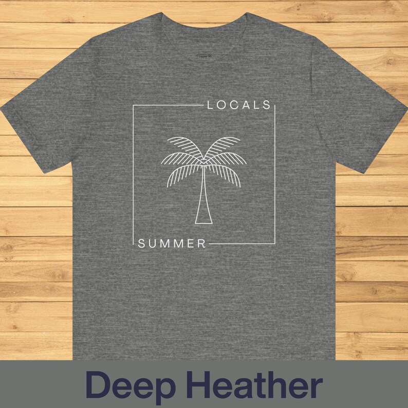 Locals Summer Palm Tree Tee: Beach Town Unisex T-Shirt image 3