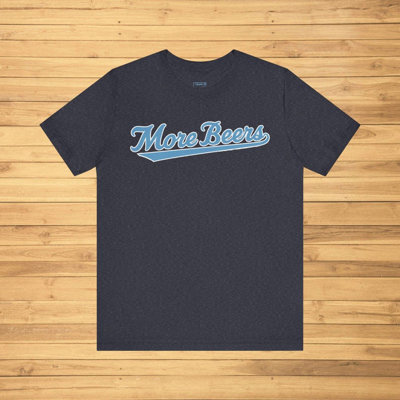 Camiseta con el logo de béisbol de More Beers Chapel Hill / Fuente vintage de Carolina del Norte imagen 1
