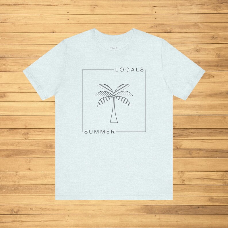 Locals Summer Palm Tree Tee: Beach Town Unisex T-Shirt image 1