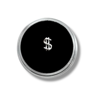 Srebrny wisiorek z dużym znakiem pieniędzy w kształcie zęba