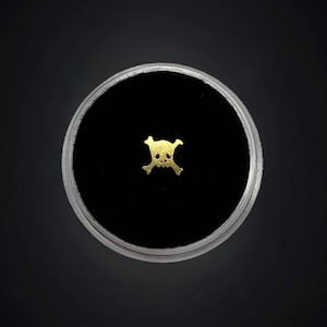 Gold Skull & Bone Tooth Gem