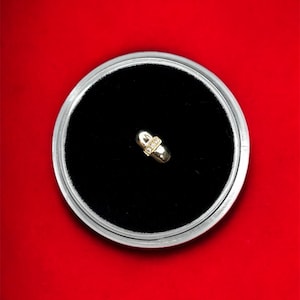 Dije de gema de diente de pastilla de oro macizo de 18 quilates con diamantes