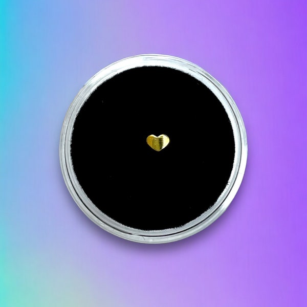 Tiny Gold Heart Tooth Gem