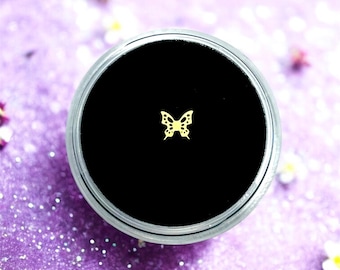 Gold Mini Butterfly Tooth Gem Charm