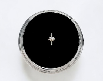 Silver Single Diamond Snowflake Tooth Gem