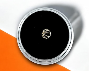 Solid 18k Gold Basketball Tooth Gem Charm