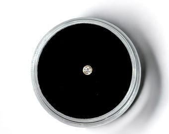 Solid 18k Gold Bezel Diamond Tooth Gem Charm