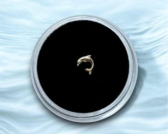 Solid 18k Gold Dolphin Tooth Gem Charm