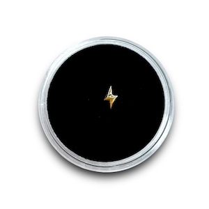 Solid 18k Gold Lightening Bolt Tooth Gem Charm